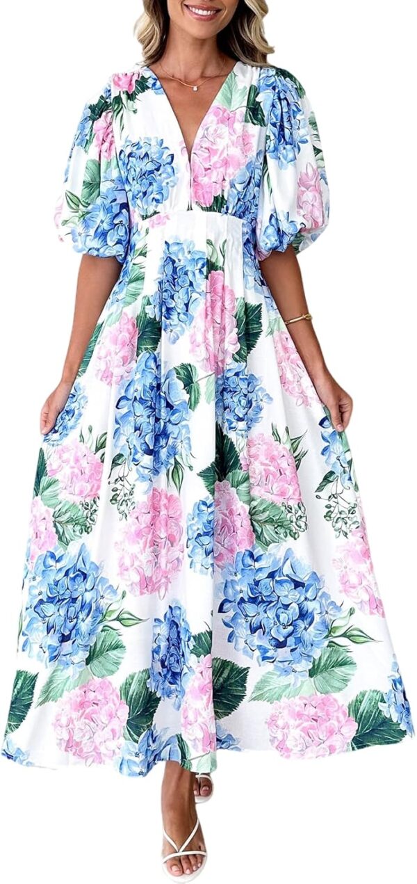 Women Boho Floral Maxi Dress Summer Fall Wedding Guest Dress